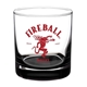 aerial view a black double neat 9.5 oz heavy base whiskey glass, image 1 of 2