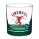 aerial view a green double neat 9.5 oz heavy base whiskey glass, image 1 of 2