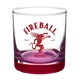 aerial view a pink double neat 9.5 oz heavy base whiskey glass, image 1 of 2