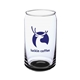 aerial view a black crafty 16 oz arc can shaped beer glasses, image 1 of 2