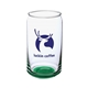 aerial view a green crafty 16 oz arc can shaped beer glasses, image 1 of 2
