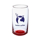 aerial view a red crafty 16 oz arc can shaped beer glasses, image 1 of 2