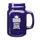 aerial view a cobalt blue speckled 16 oz savannah ceramic mason jar, image 1 of 2