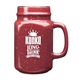 aerial view a maroon speckled 16 oz savannah ceramic mason jar, image 1 of 2