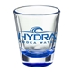 aerial view a blue straight up 1.75 oz clear glass shot glasses, image 1 of 2