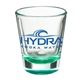 aerial view a green straight up 1.75 oz clear glass shot glasses, image 1 of 2