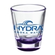 aerial view a purple straight up 1.75 oz clear glass shot glasses, image 1 of 2