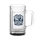 aerial view a black chug 15 oz sports fan glass beer mug, image 1 of 2