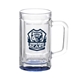 aerial view a blue chug 15 oz sports fan glass beer mug, image 1 of 2