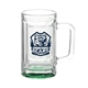 aerial view a green chug 15 oz sports fan glass beer mug, image 1 of 2