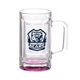 aerial view a pink chug 15 oz sports fan glass beer mug, image 1 of 2