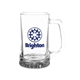 aerial view a clear guzzler 25 oz arc glass beer mug, image 1 of 2