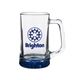 aerial view a blue guzzler 25 oz arc glass beer mug, image 1 of 2