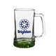 aerial view a green guzzler 25 oz arc glass beer mug, image 1 of 2