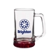 aerial view a red guzzler 25 oz arc glass beer mug, image 1 of 2