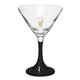 aerial view a black shakin not stirred 9.25 oz martini glass, image 1 of 2