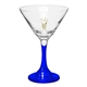aerial view a blue shakin not stirred 9.25 oz martini glass, image 1 of 2