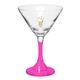 aerial view a pink shakin not stirred 9.25 oz martini glass, image 1 of 2