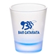 a blue frosty 1.75 oz frosted shot glass