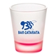 a red frosty 1.75 oz frosted shot glass