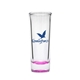aerial view a pink paloma 2 oz clear cordial shooter shot glass, image 1 of 2