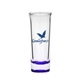 aerial view a purple paloma 2 oz clear cordial shooter shot glass, image 1 of 2