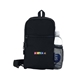 aerial view a black daypack recycled sling bag, image 1 of 2