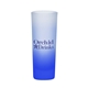 aerial view a blue sunrise 2 oz glass tall shot glass, image 1 of 2