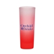 aerial view a red sunrise 2 oz glass tall shot glass, image 1 of 2