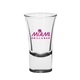aerial view a black bottoms up 2 oz lord shooter etched shot glass, image 1 of 2