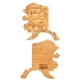 aerial view a alaska u.s. destination bamboo cutting and serving boards, image 1 of 2