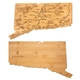 aerial view a connecticut u.s. destination bamboo cutting and serving boards, image 1 of 2