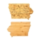 aerial view a iowa u.s. destination bamboo cutting and serving boards, image 1 of 2