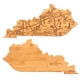 aerial view a kentucky u.s. destination bamboo cutting and serving boards, image 1 of 2