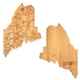 aerial view a maine u.s. destination bamboo cutting and serving boards, image 1 of 2