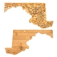 aerial view a maryland u.s. destination bamboo cutting and serving boards, image 1 of 2