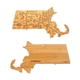 aerial view a massachusetts u.s. destination bamboo cutting and serving boards, image 1 of 2
