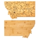 aerial view a montana u.s. destination bamboo cutting and serving boards, image 1 of 2
