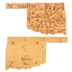 aerial view a oklahoma u.s. destination bamboo cutting and serving boards, image 1 of 2