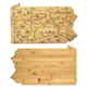 aerial view a pennsylvania u.s. destination bamboo cutting and serving boards, image 1 of 2