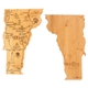 aerial view a vermont u.s. destination bamboo cutting and serving boards, image 1 of 2