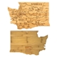 aerial view a washington u.s. destination bamboo cutting and serving boards, image 1 of 2