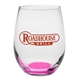 aerial view a pink santa rosa 9 oz libbey stemless wine glasses, image 1 of 2