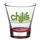 aerial view a red cosmo 11.5 oz stemless martini glass, image 1 of 2