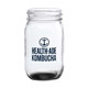 aerial view a black pickled 16 oz mason jars drinking glass, image 1 of 2