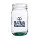 aerial view a green pickled 16 oz mason jars drinking glass, image 1 of 2