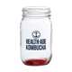 aerial view a red pickled 16 oz mason jars drinking glass, image 1 of 2