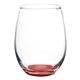 a red liquid lunch 15 oz stemless wine glasses