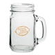 aerial view a clear 16 oz mason jars with handles, image 1 of 2