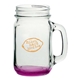 aerial view a pink 16 oz mason jars with handles, image 1 of 2